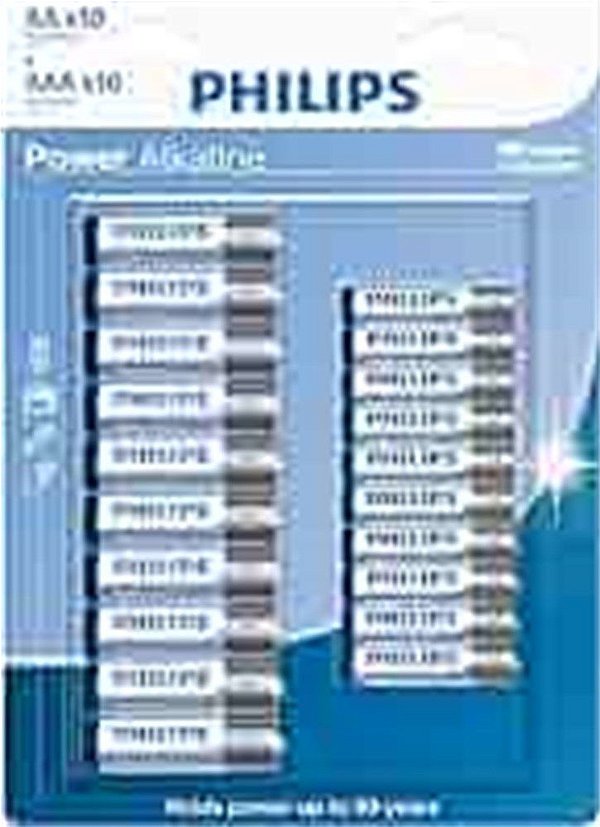 Kit Pilhas Alcalinas  Aaa + Aa C/10un De Cada Philips [F083]
