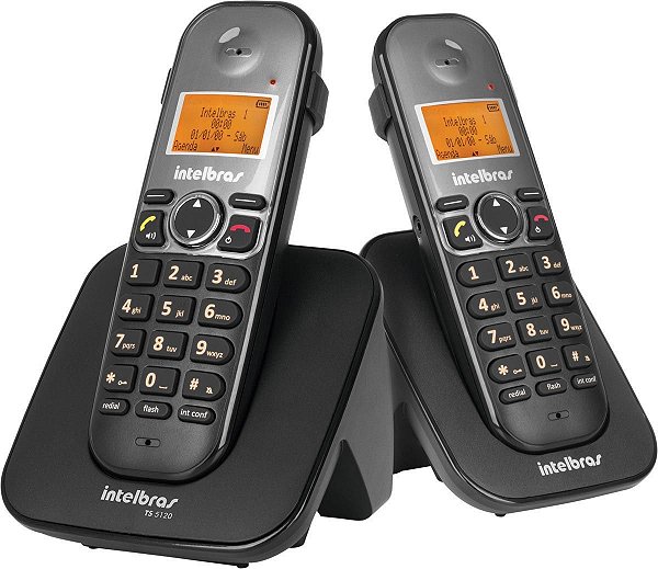 Telefone S/ Fio Id + Ramal C/ Entrada P/ Fone De Ouvido Ts 5122 Preto 4125122 [F083]