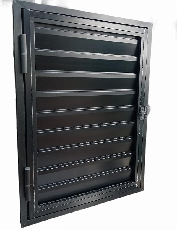 Portinhola 1 Folha Esquadrias Brasil 50x50 Preto Esquerdo [F123]