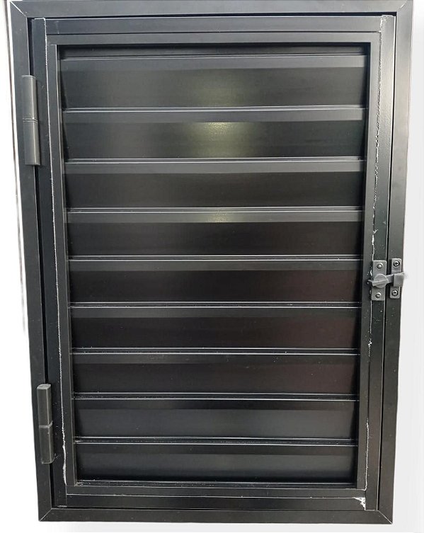 Portinhola 1 Folha Esquadrias Brasil 90x90 Preto Esquerdo [F123]