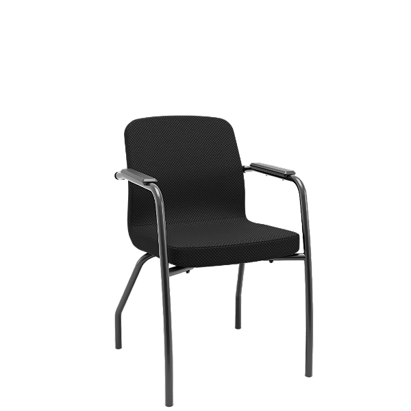 Cadeira Soer Fixa 4 Pés Preto Encosto fixo