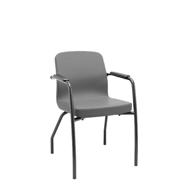 Cadeira Soer Fixa 4 Pés Cinza