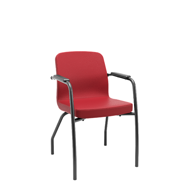 Cadeira Soer Fixa 4 Pés Vermelho