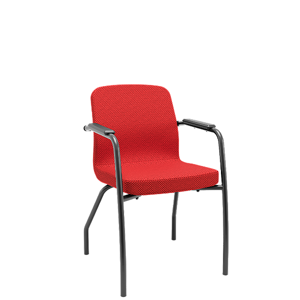 Cadeira Soer Fixa 4 Pés Vermelho