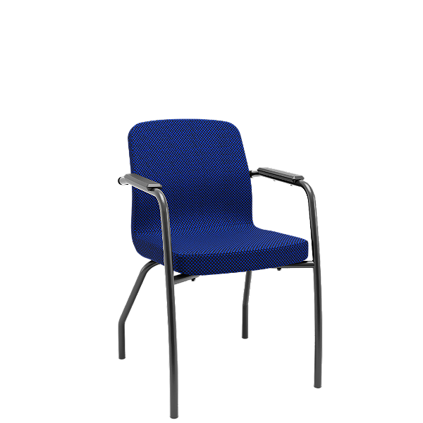 Cadeira Soer Fixa 4 Pés Azul/Preto