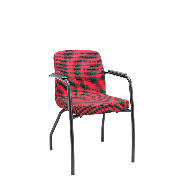Cadeira Soer Fixa 4 Pés Vermelho/Preto