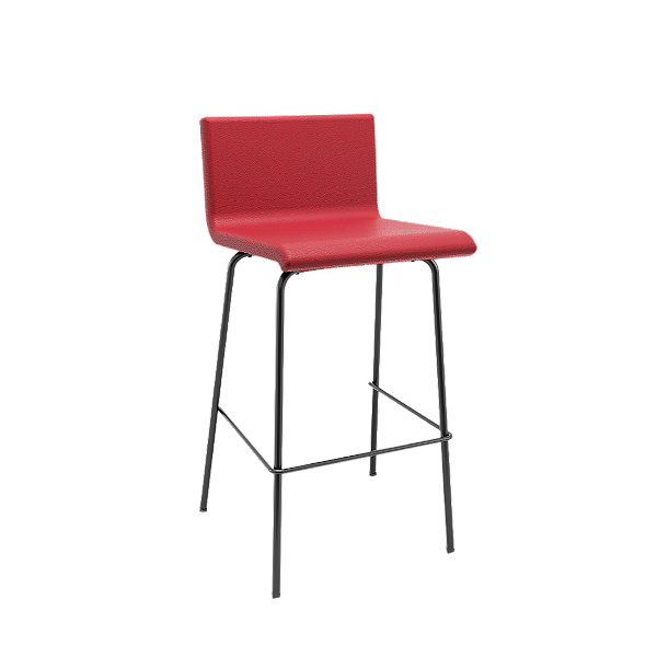 Cadeira Soer Fixa 4 Pés Alta Vermelho