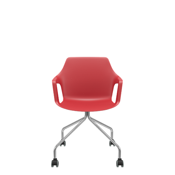 Cadeira Vesper 4 Pés Cromado c/Rodízio Vermelho