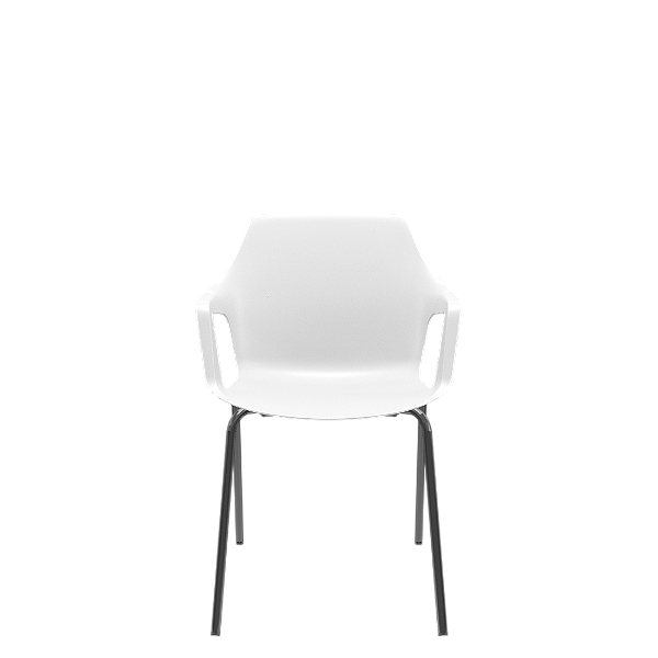 Cadeira Vesper Fixa 4 Pés Branco Estrutura Metal