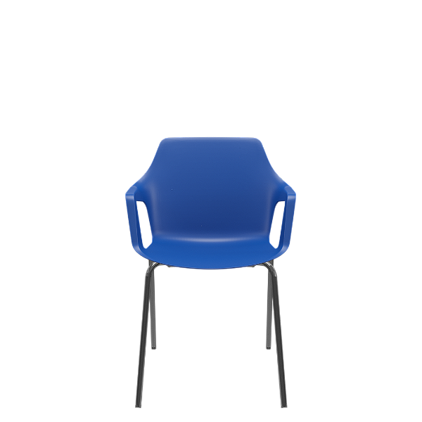Cadeira Vesper Fixa 4 Pés Azul Estrutura Metal