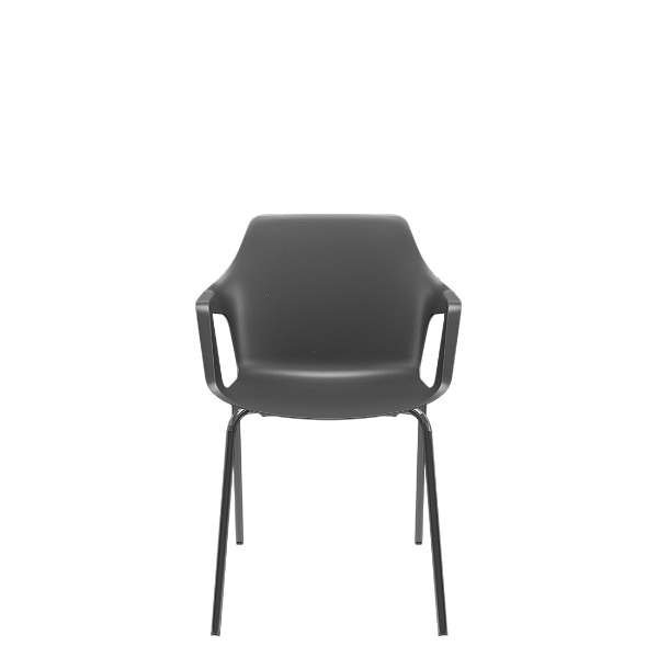 Cadeira Vesper Fixa 4 Pés Preto Estrutura Metal