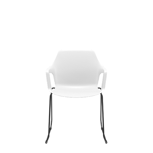 Cadeira Vesper Fixa Trapezoidal Branco