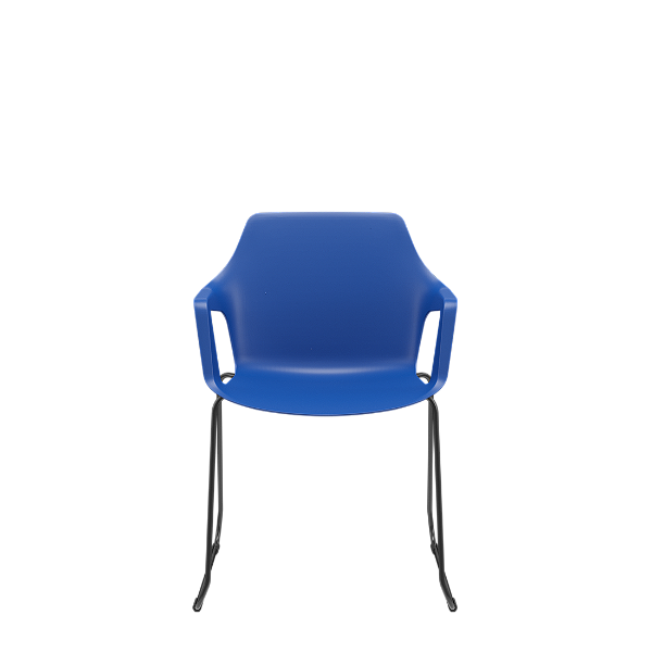 Cadeira Vesper Fixa Trapezoidal Azul