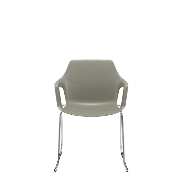 Cadeira Vesper Fixa Cromado Trapezoidal Basalto