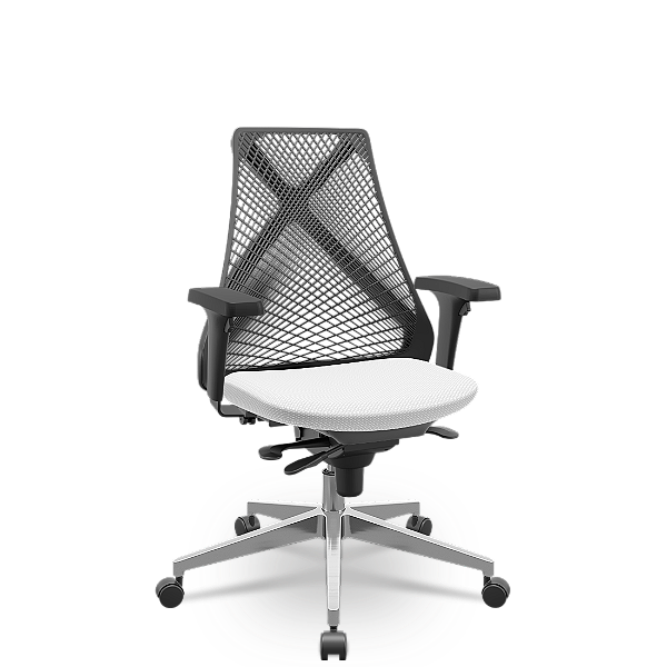 Cadeira Bix X+ Aero Slider Preto e Branco