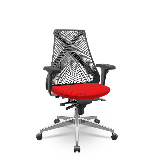 Cadeira Bix X+ Aero Vermelho Encosto Preto