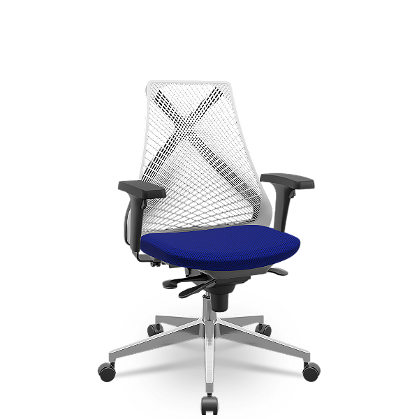 Cadeira Bix X+ Aero Slider Branco e Azul