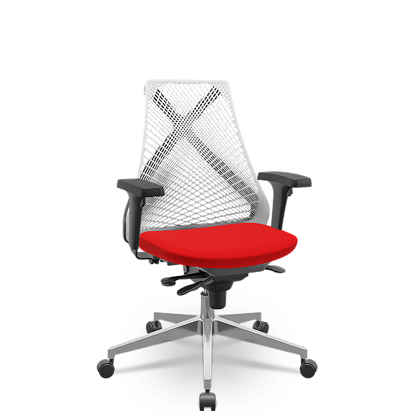 Cadeira Bix X+ Aero Slider Branco e Vermelho