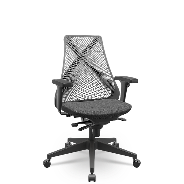 Cadeira Bix X+ Poliéster Slider Cinza