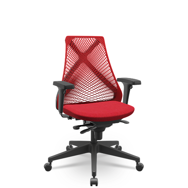 Cadeira Bix X+ Poliéster Slider Vermelho