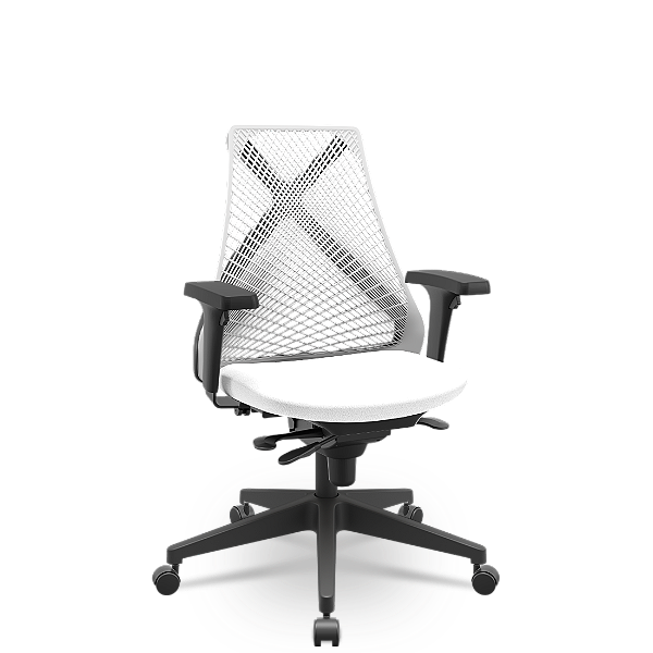 Cadeira Bix X+ Poliester Branco Slider Piramidal