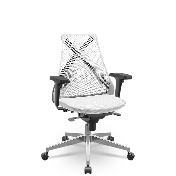 Cadeira Bix X+ Aero Branco Sincron Alumínio
