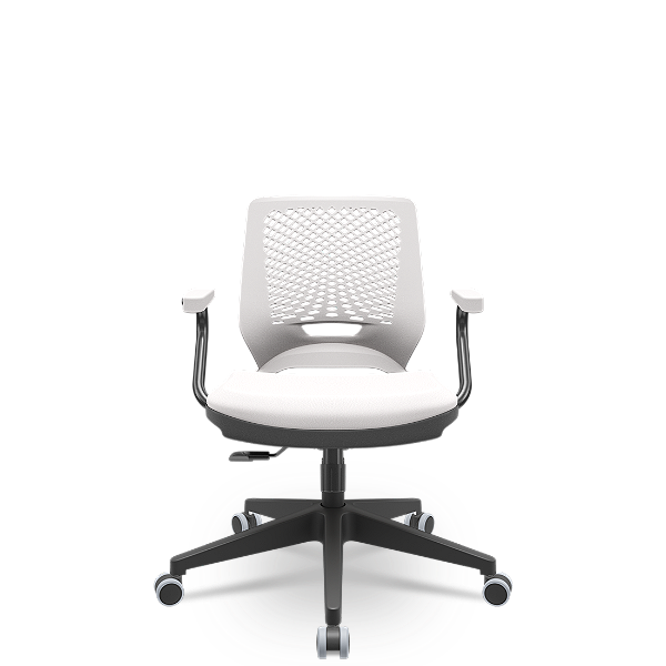 Cadeira Beezi Assento Vinil Branco Relaxplax
