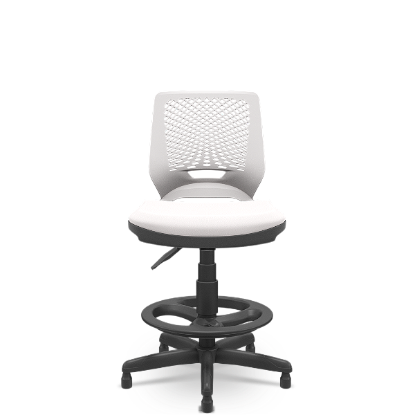 Cadeira Beezi Caixa Assento Vinil Branco Standard