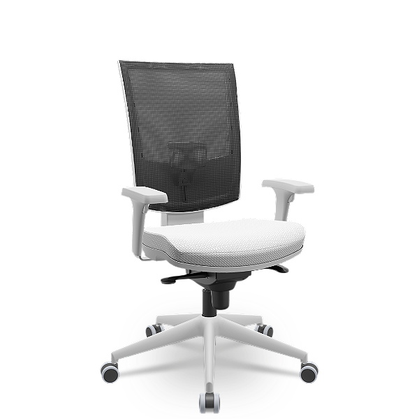 Cadeira Flash Presidente Slider Cinza Aero Branco