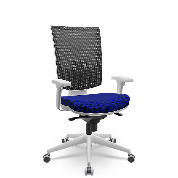Cadeira Flash Presidente Slider Cinza Aero Azul