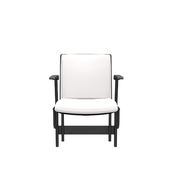 Cadeira Audiplax Esportiva Vinil Branco Base Metal preto