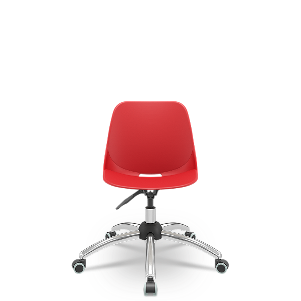 Cadeira Quick Giratória Cromada Vermelho