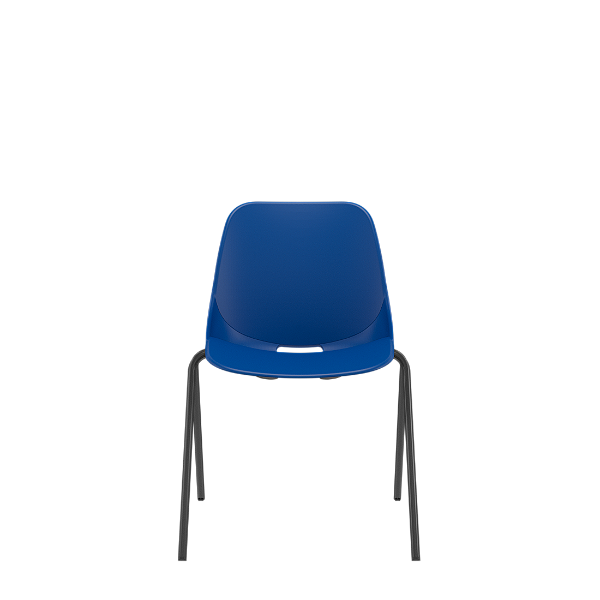 Cadeira Quick Fixa "V" Azul Base Metal Preto