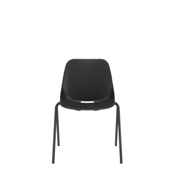 Cadeira Quick Fixa "V" Preto Base Metal Preto