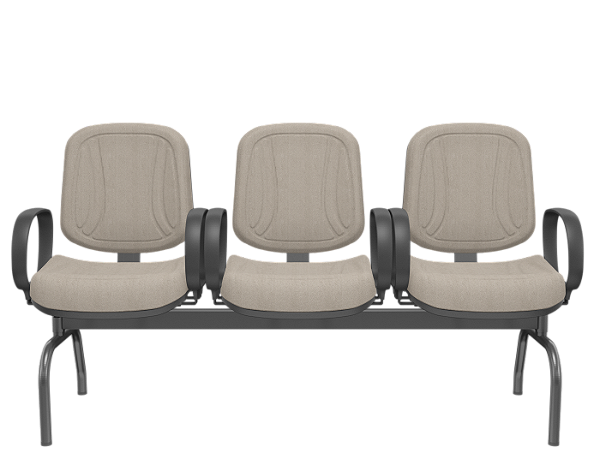 Longarina Premium Diretor Poliéster Fendi 3 lugares