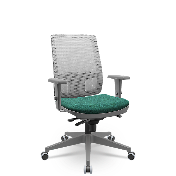 Cadeira Brizza Presidente Grafite Verde S/Apoio