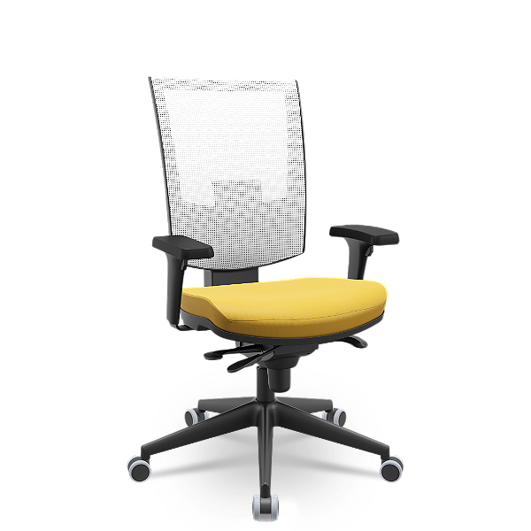 Cadeira Flash Presidente Branco e Amarelo