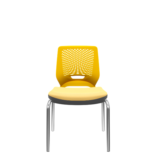 Cadeira Beezi Fixa 4 Pés Amarelo