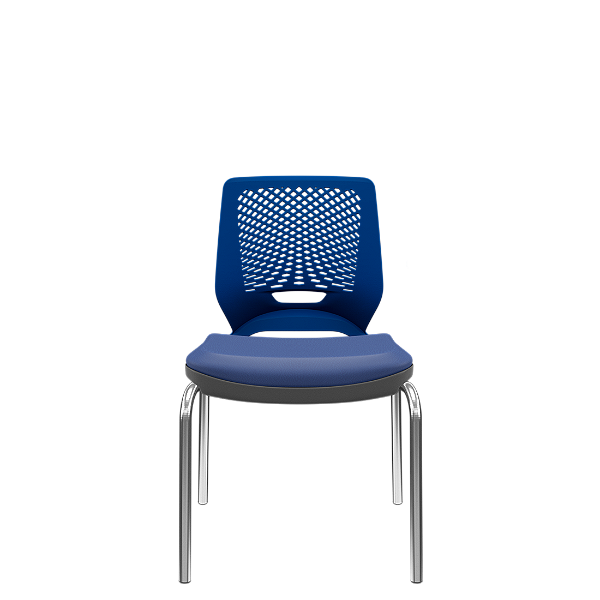 Cadeira Beezi Fixa 4 Pés Azul