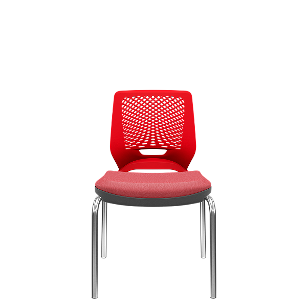 Cadeira Beezi Fixa 4 Pés Vermelho