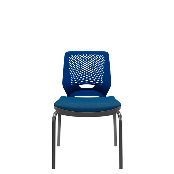 Cadeira Beezi Fixa 4 Pés Azul Poliéster