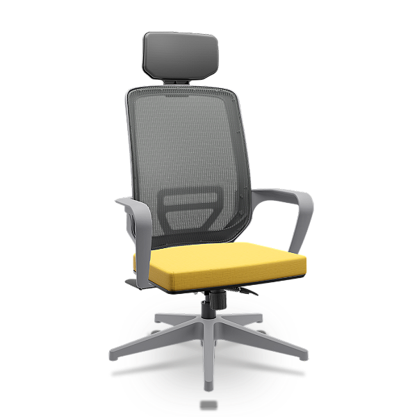 Cadeira Adrix Grafite Facto Dunas Amarelo