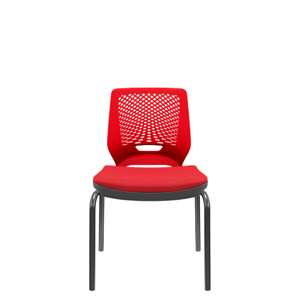 Cadeira Beezi Fixa 4 Pés Vermelho Poliéster