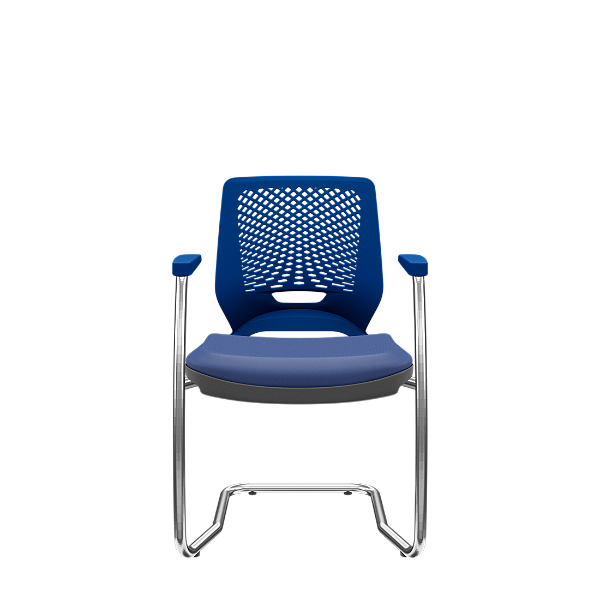 Cadeira Beezi Aproximação S Vinil Azul