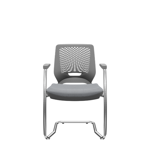 Cadeira Beezi Aproximação S Vinil Cinza