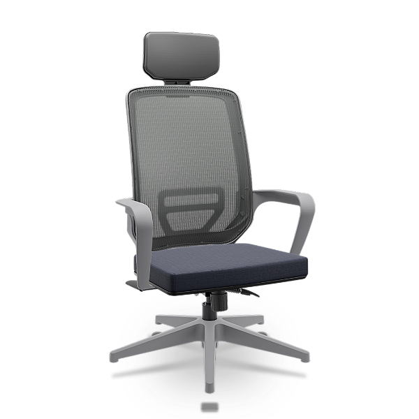 Cadeira Adrix Grafite Facto Dunas Azul Marinho