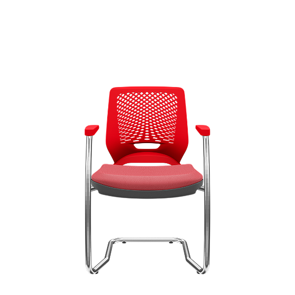 Cadeira Beezi Aproximação S Vinil Vermelho