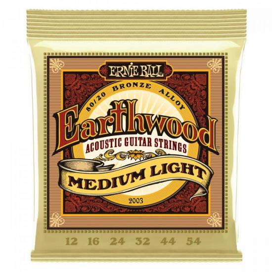 Encordoamento Para Violão Aço .012 Médio Leve Earthwood 2003 Ernie Ball [F002]