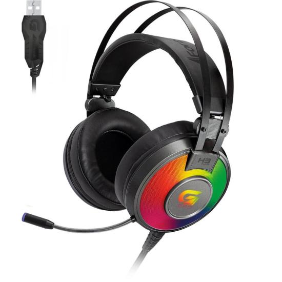 Headset Gamer Fortrek H3+ 7.1 USB RGB Cinza [F002]