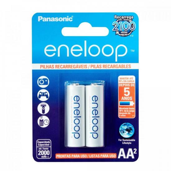 Pilha Recarregável 1,2V AA 2000mAh Eneloop (C/2 Pilhas) Panasonic - CAR / 2 [F002]